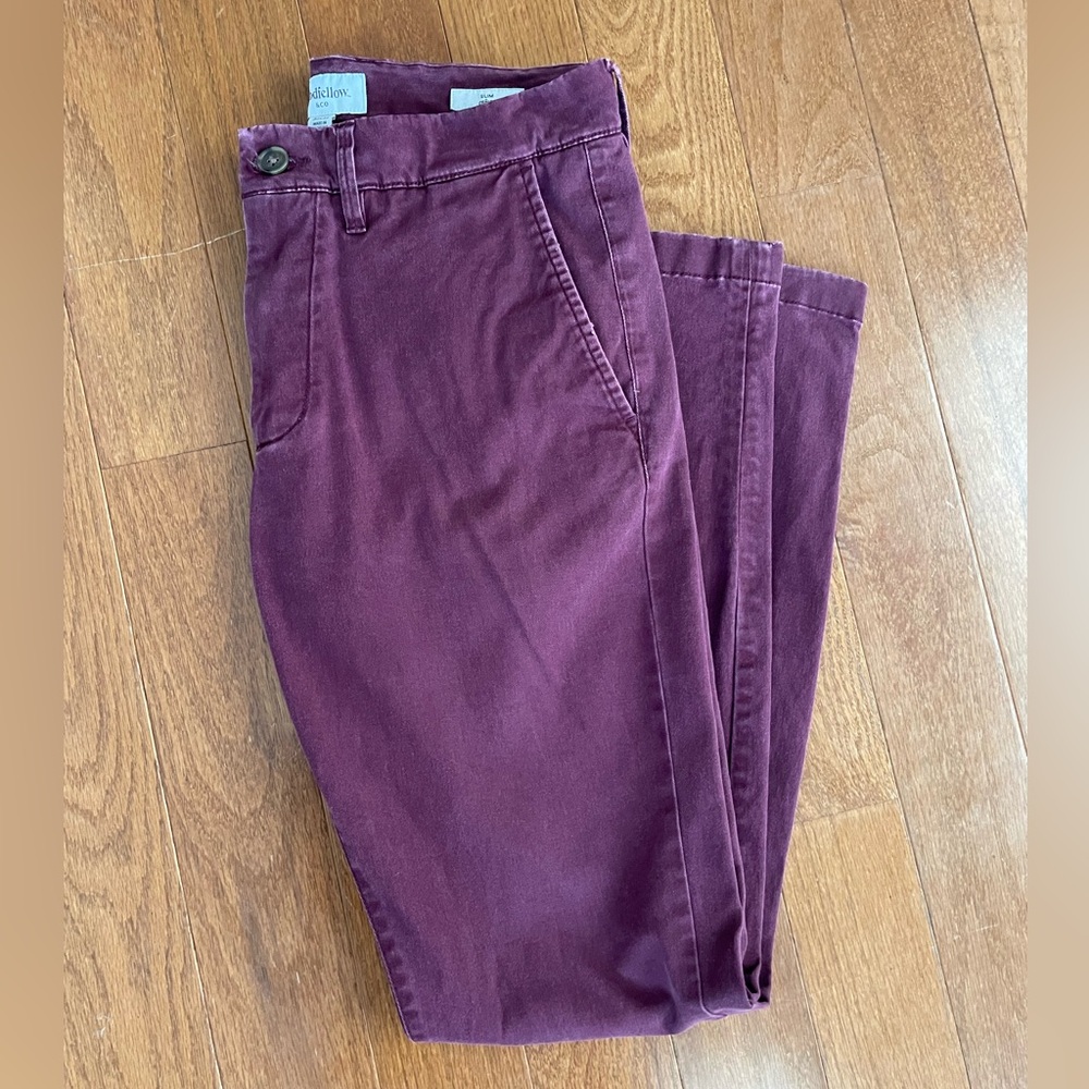 Target Goodfellow & Co. Men’s Slim Chino Pants (burgundy/red)